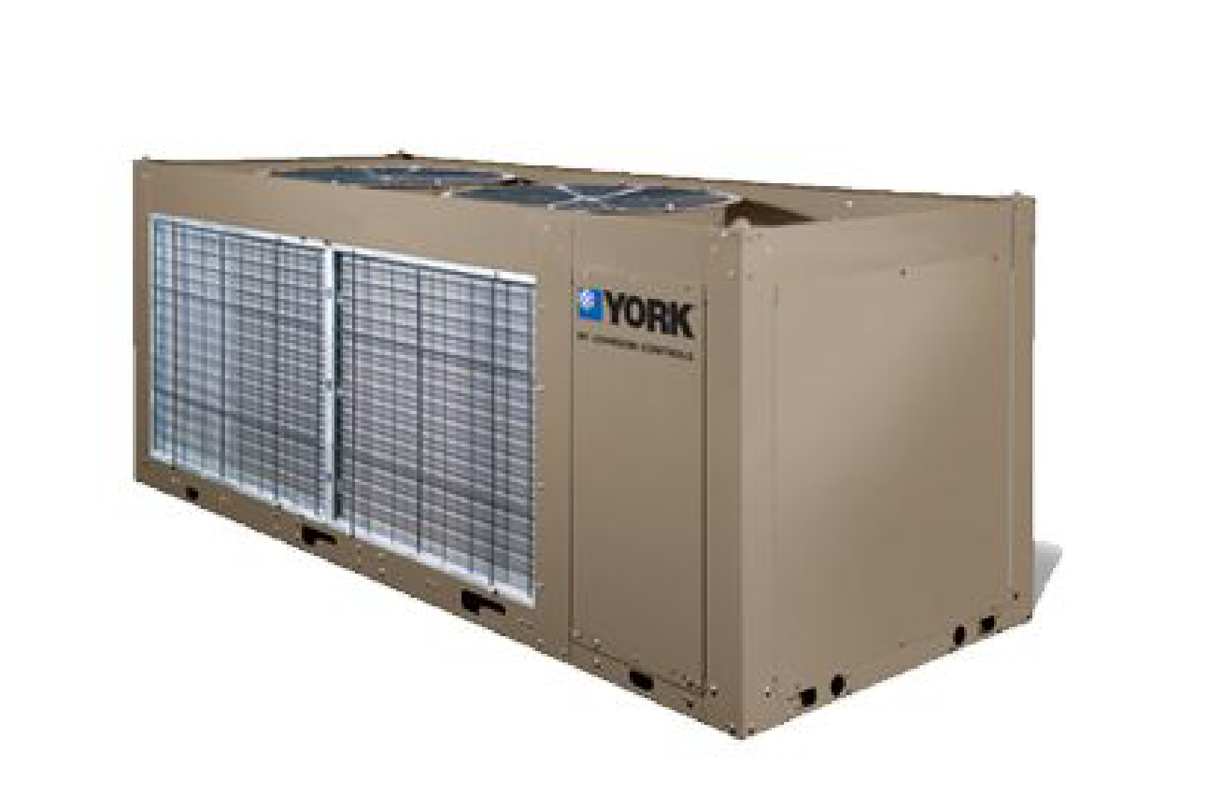 A YORK air cooled chiller on a white background