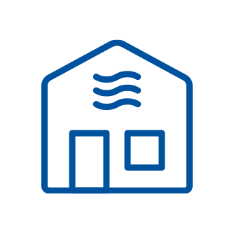 House icon with curved lines inside